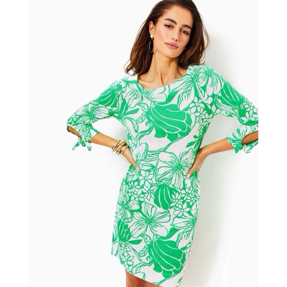 Lilly Pulitzer Lidia Boatneck Dress in Spearmint Kiss My Tulips Size M NWOT